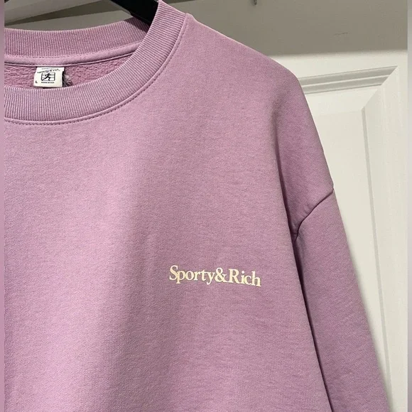 Sporty & Rich x Lily's Sweets "Tasty & Rich" Sweater (Color Lilac) Size Large - Picture 3 of 8